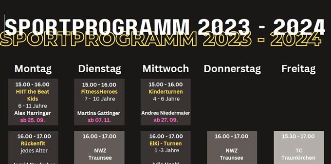 Sportprogramm 2023 -2024